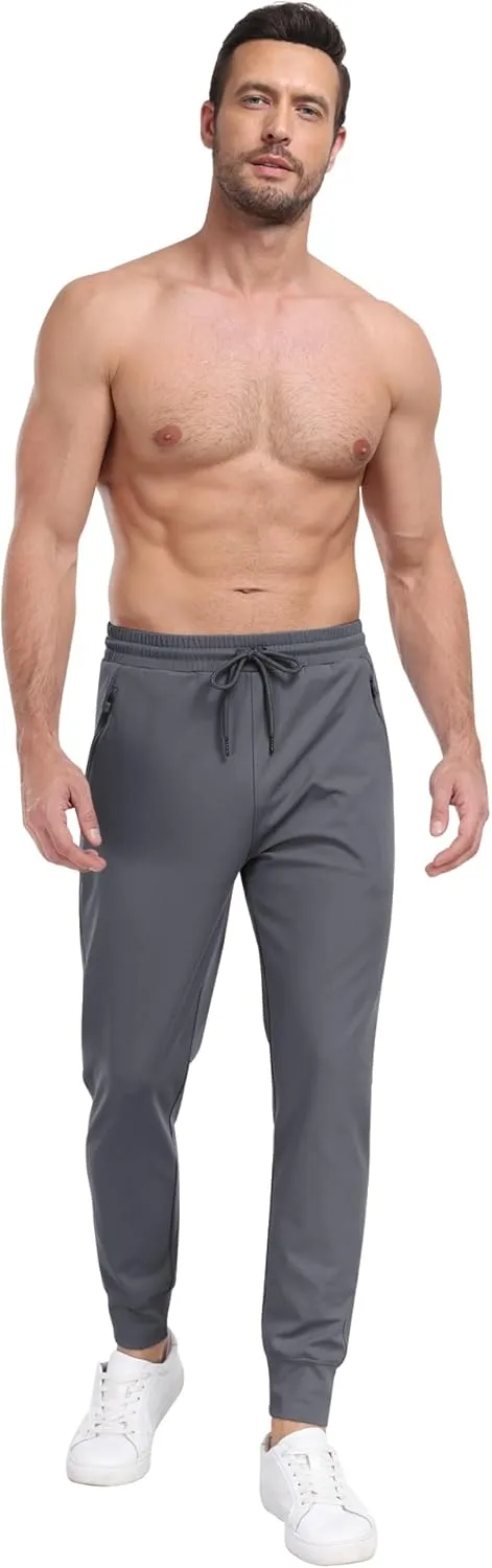 3 Pack Men's Sweatpants with Zipper Pockets,Workout Gym Traning Track Joggers Pants for Men Running Jogging Pants