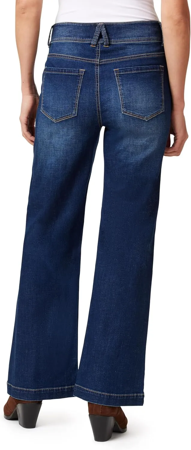Angels Forever Young Women's Everbreeze Curvy High-Rise Relaxed Flare Jeans