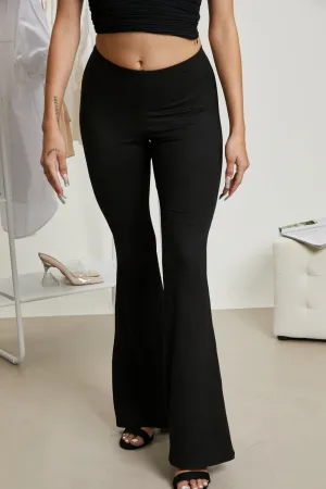 *App Exclusive* Cotton Bleu Try Me Full Size Elastic Waist Flare Pants