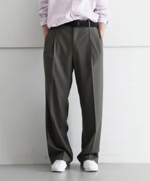 AURALEE SUPER FINE TROPICAL WOOL SLACKS "DARK KHAKI"