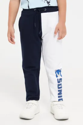 Boys Black And White Sonic Track Pants
