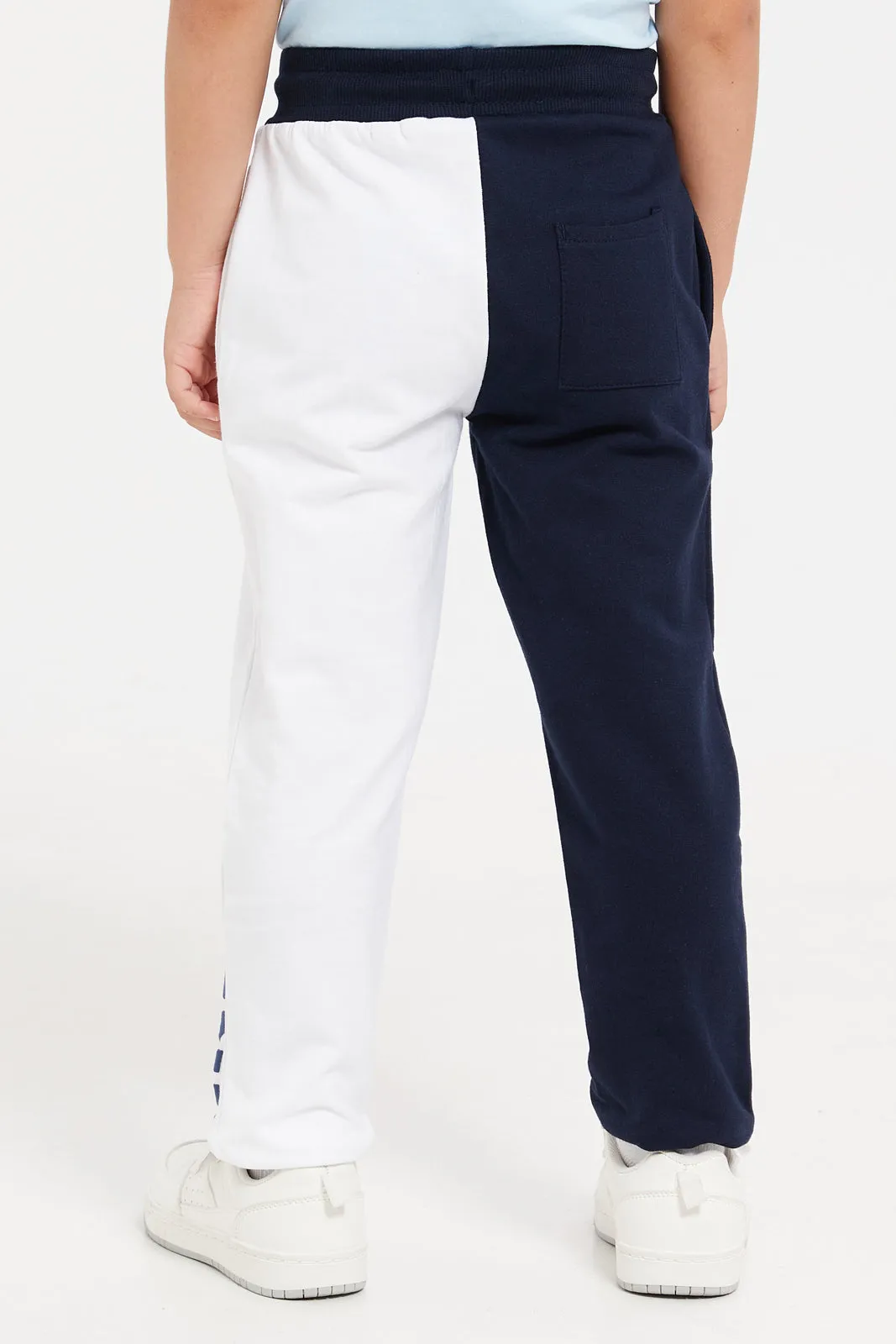 Boys Black And White Sonic Track Pants
