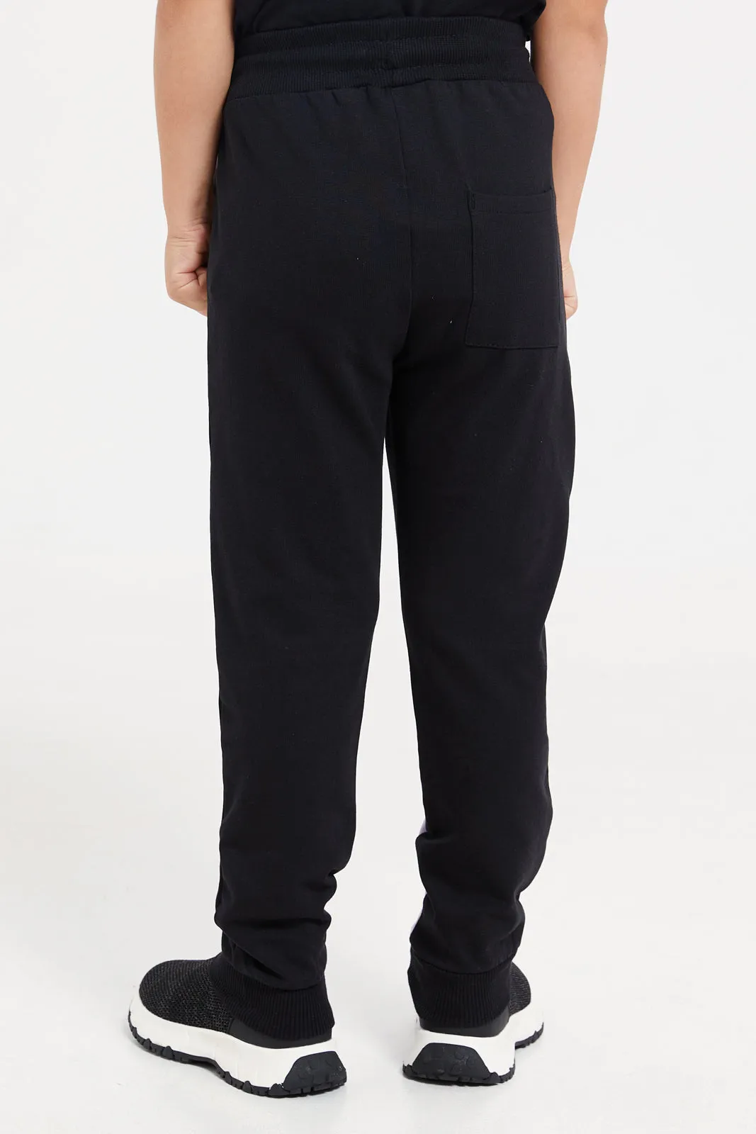 Boys Black Mickey Mouse Track Pants