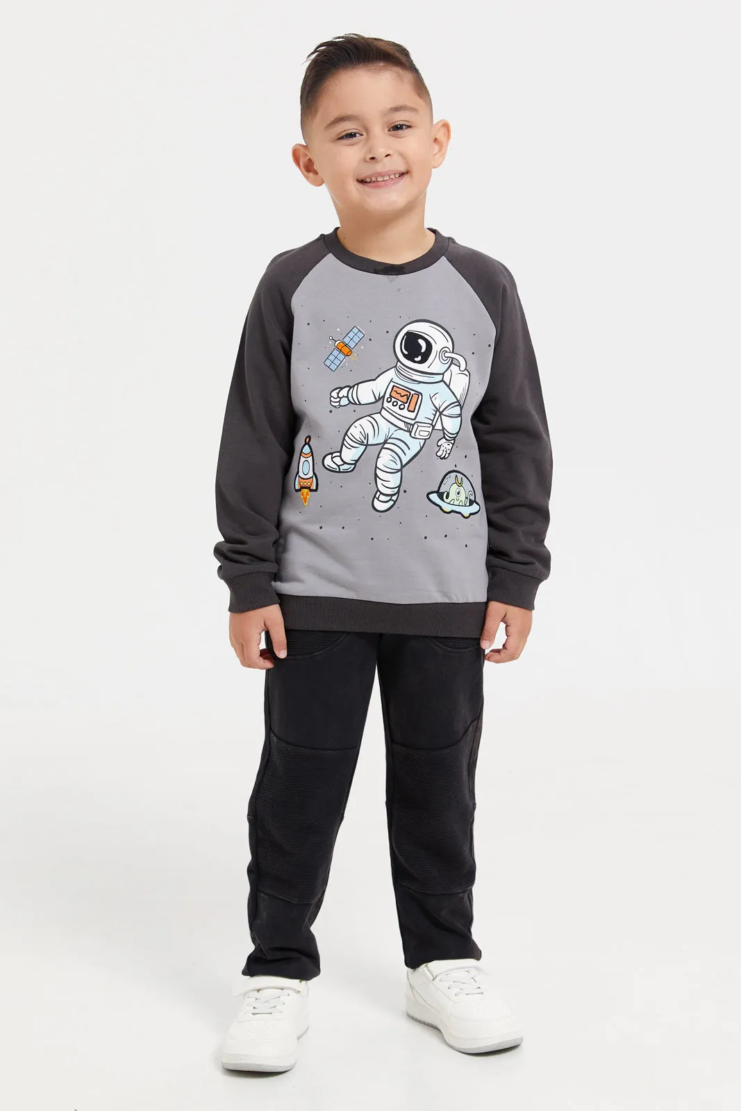 Boys Black Track Pants