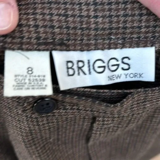 Briggs New York Vintage 80s Plaid High Waist Wool Look Dress Pants - Women's 8