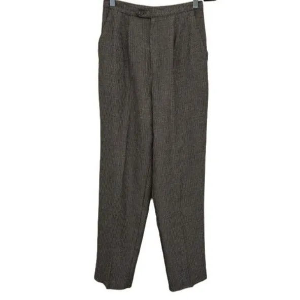Briggs New York Vintage 80s Plaid High Waist Wool Look Dress Pants - Women's 8