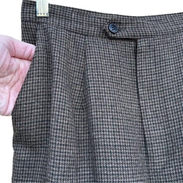 Briggs New York Vintage 80s Plaid High Waist Wool Look Dress Pants - Women's 8