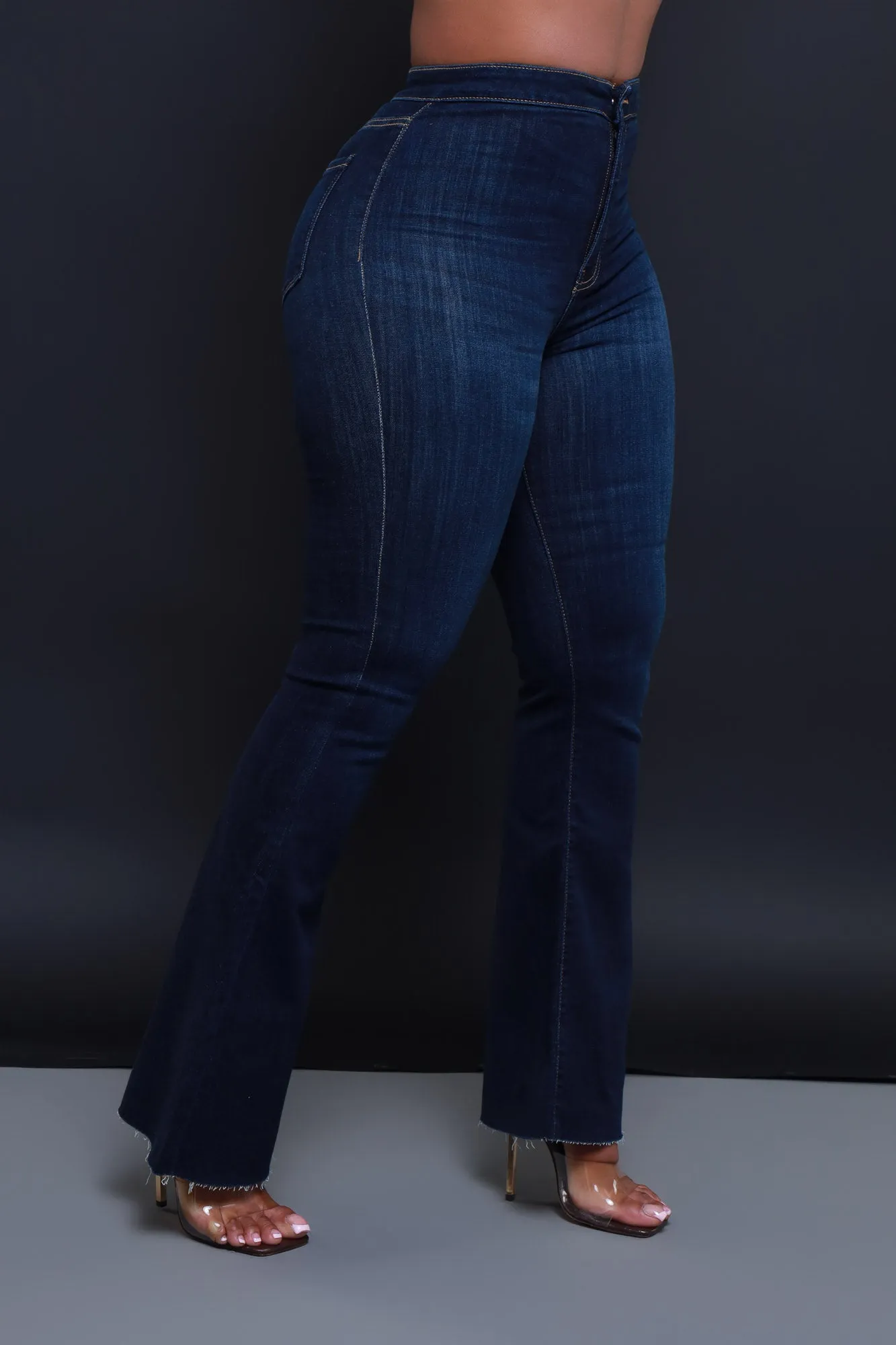 Bring It Up High Rise Super Flare Jeans - Dark Wash