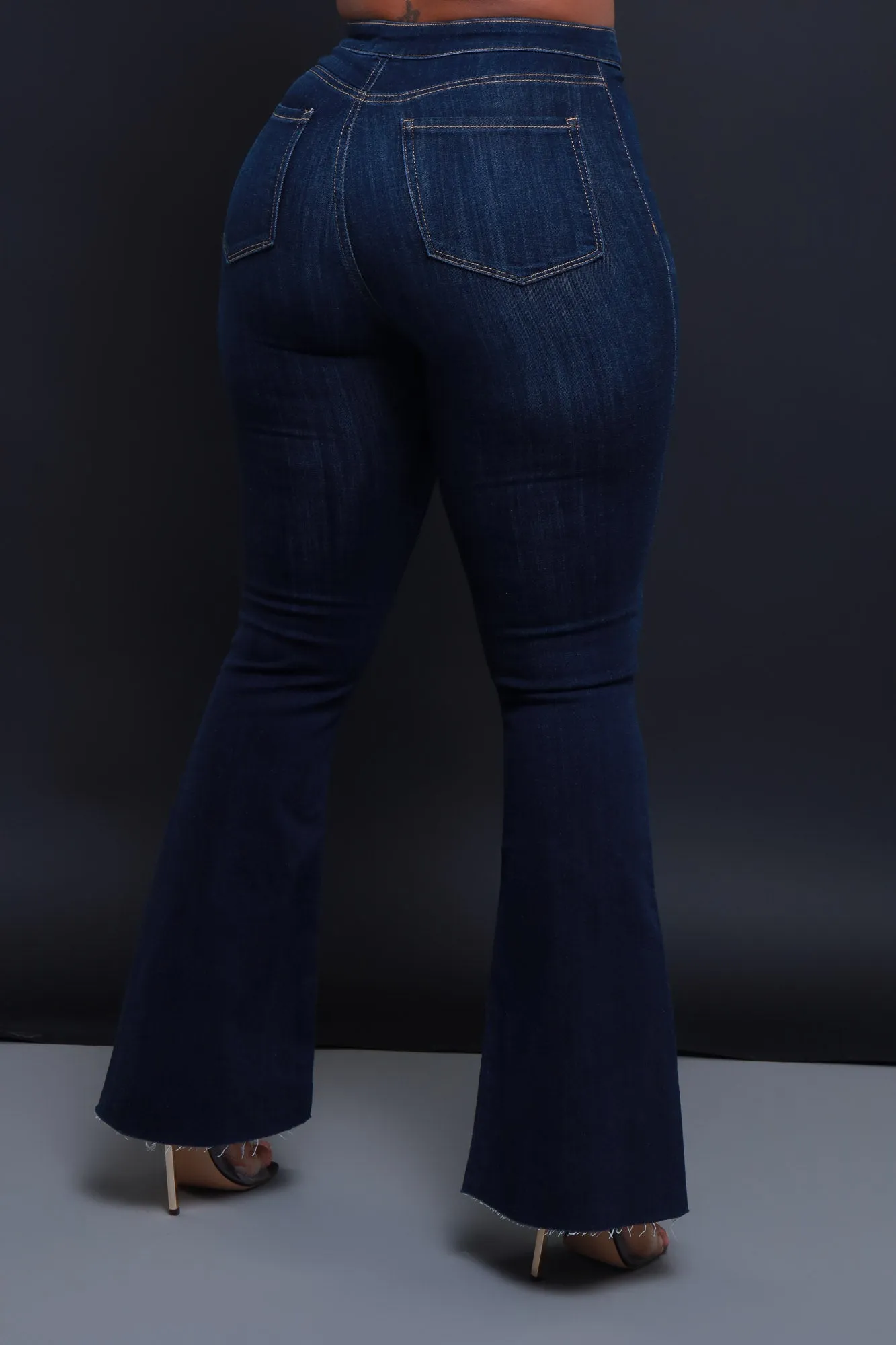 Bring It Up High Rise Super Flare Jeans - Dark Wash