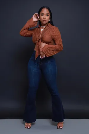 Bring It Up High Rise Super Flare Jeans - Dark Wash