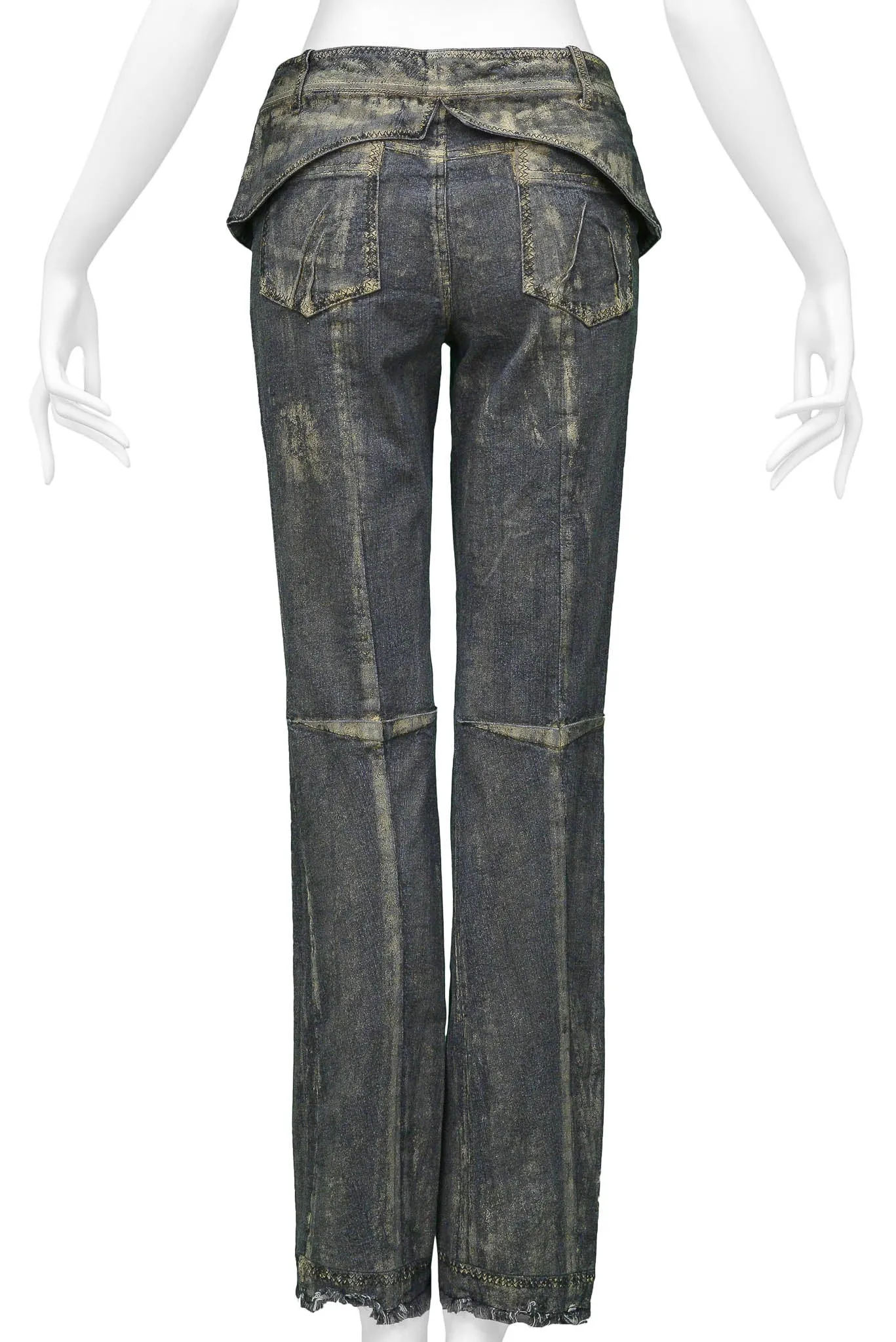 CHRISTIAN DIOR GREY DENIM JEANS WITH GOLD WAX 2006