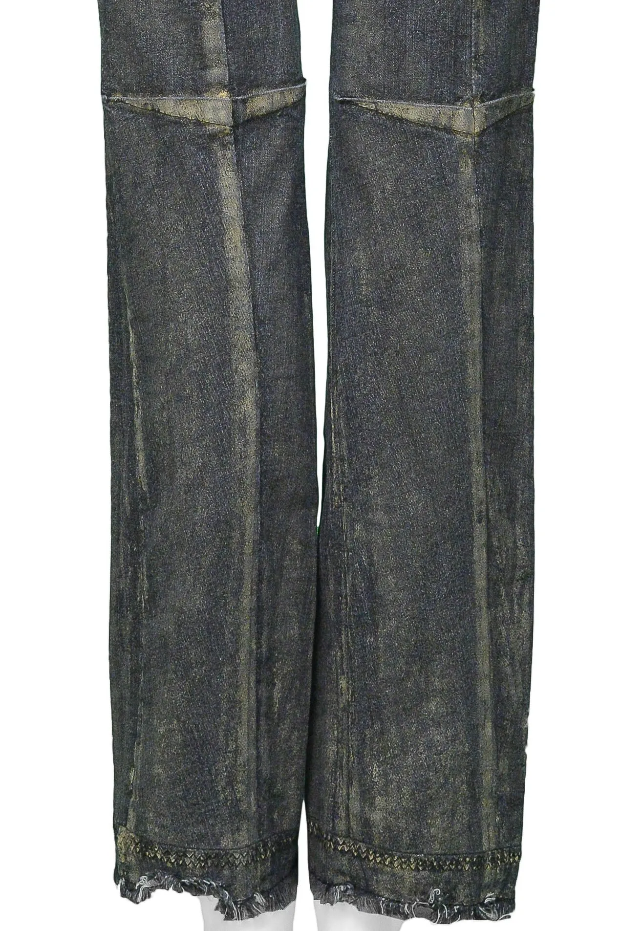 CHRISTIAN DIOR GREY DENIM JEANS WITH GOLD WAX 2006