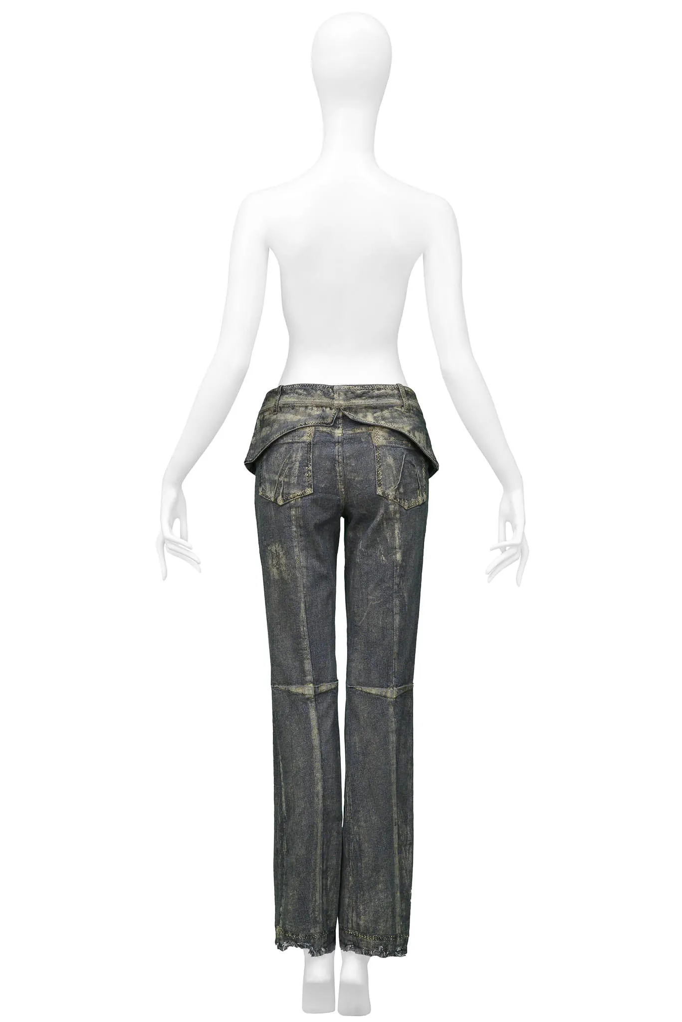 CHRISTIAN DIOR GREY DENIM JEANS WITH GOLD WAX 2006