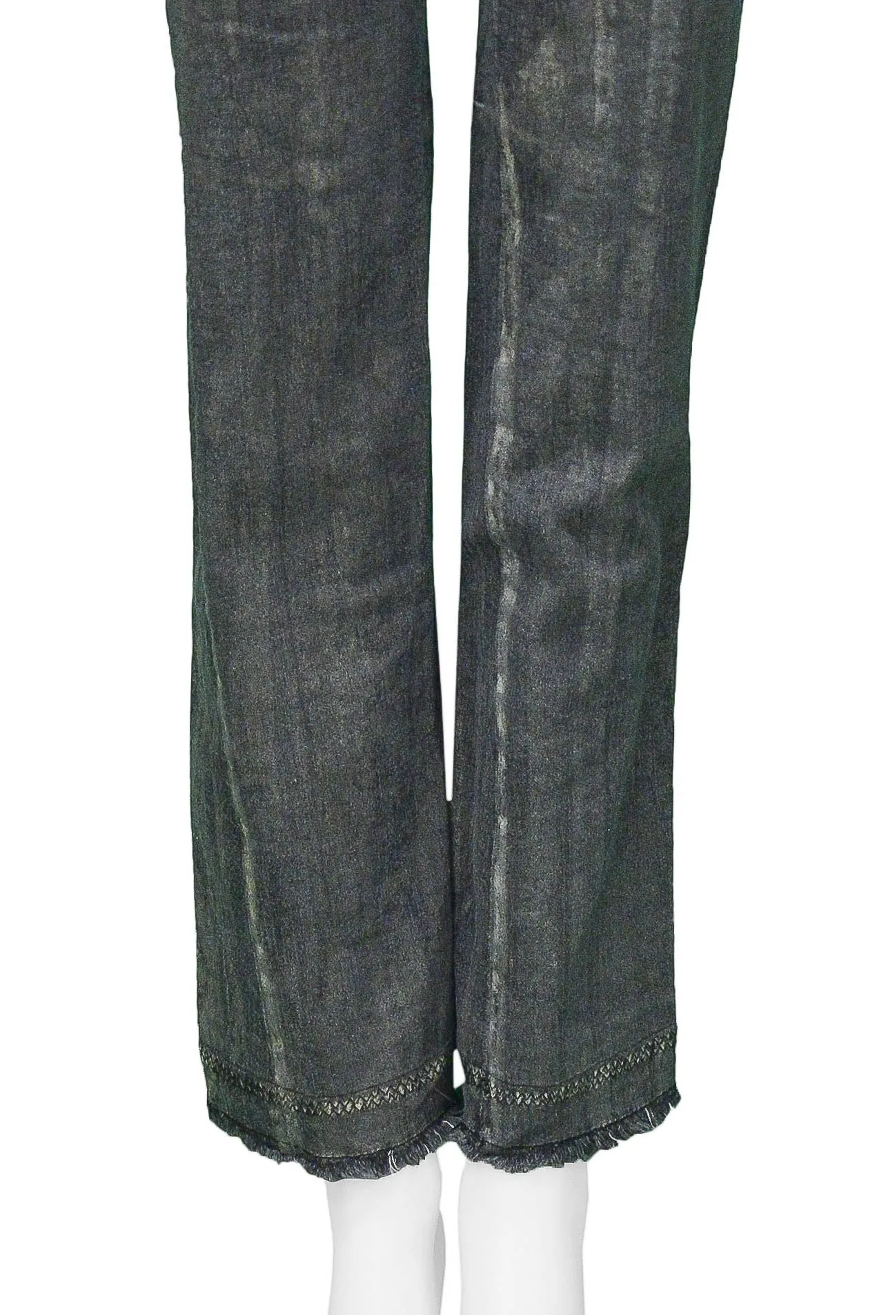 CHRISTIAN DIOR GREY DENIM JEANS WITH GOLD WAX 2006