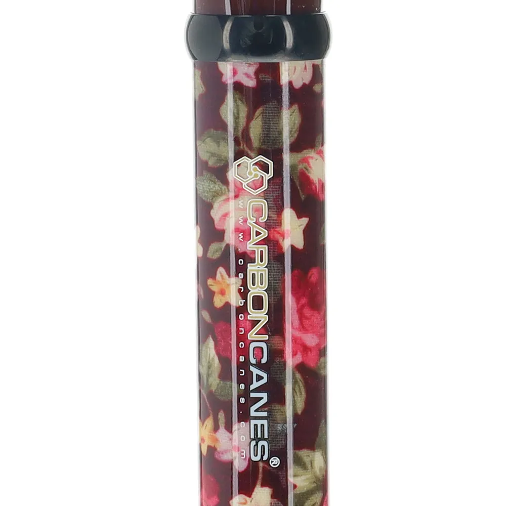 Dark Floral Derby Cane: Adjustable Carbon Fiber