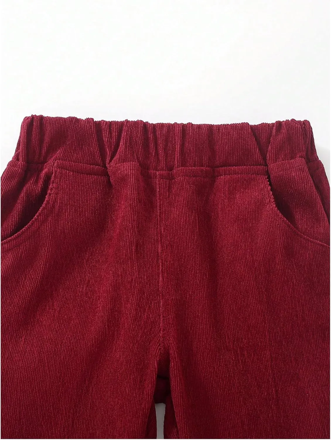 Floerns Boy's Casual Elastic Waist Tapered Trousers Long Corduroy Pants