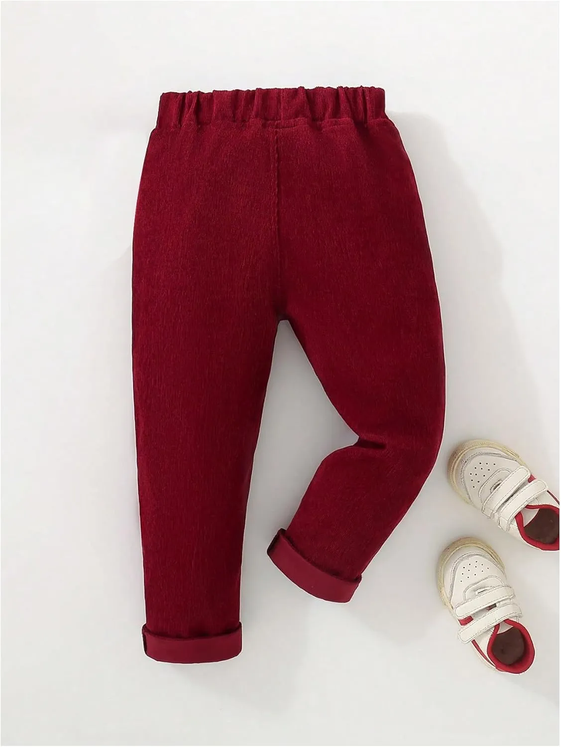 Floerns Boy's Casual Elastic Waist Tapered Trousers Long Corduroy Pants