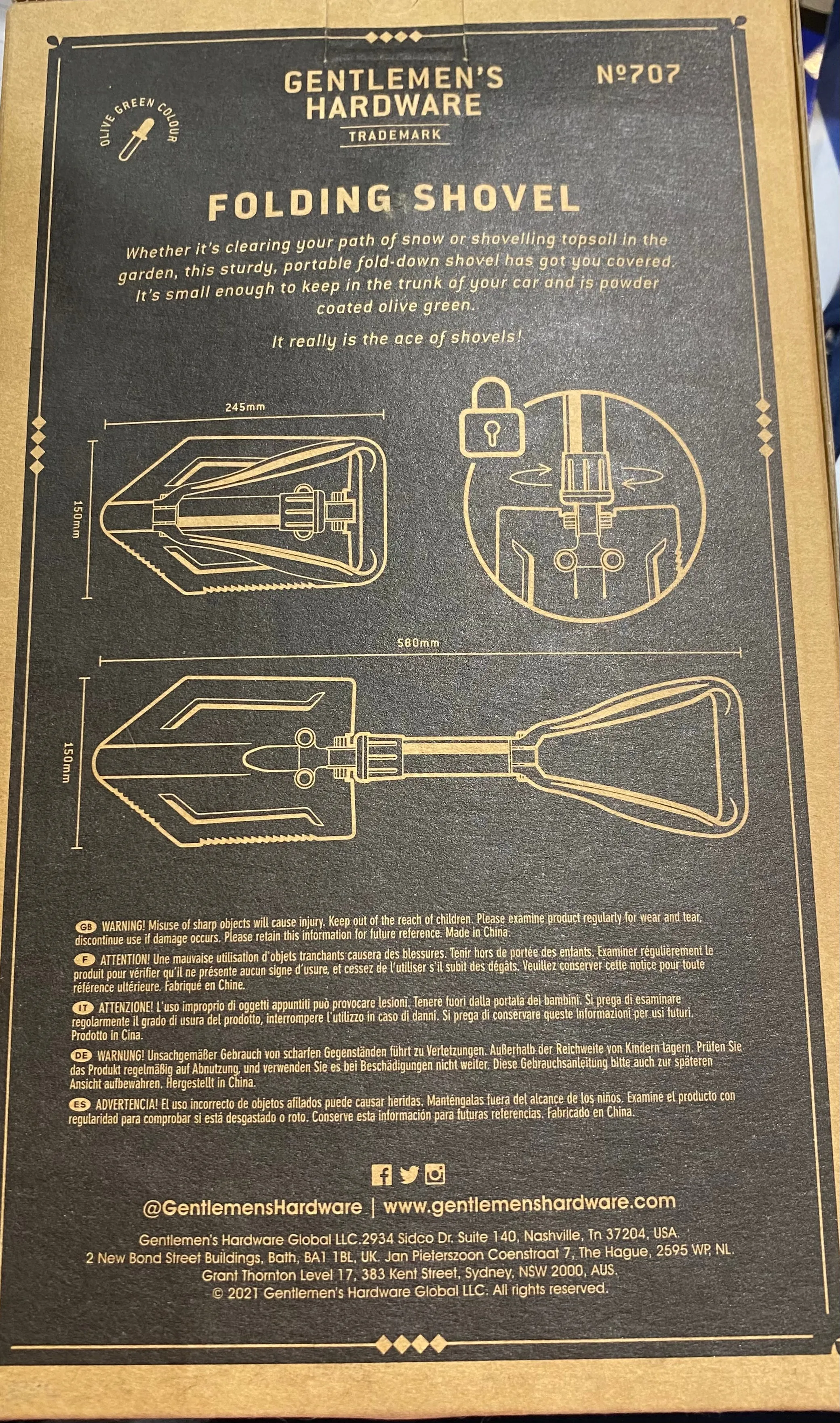 Gentlemen's Hardware Folding Shovel