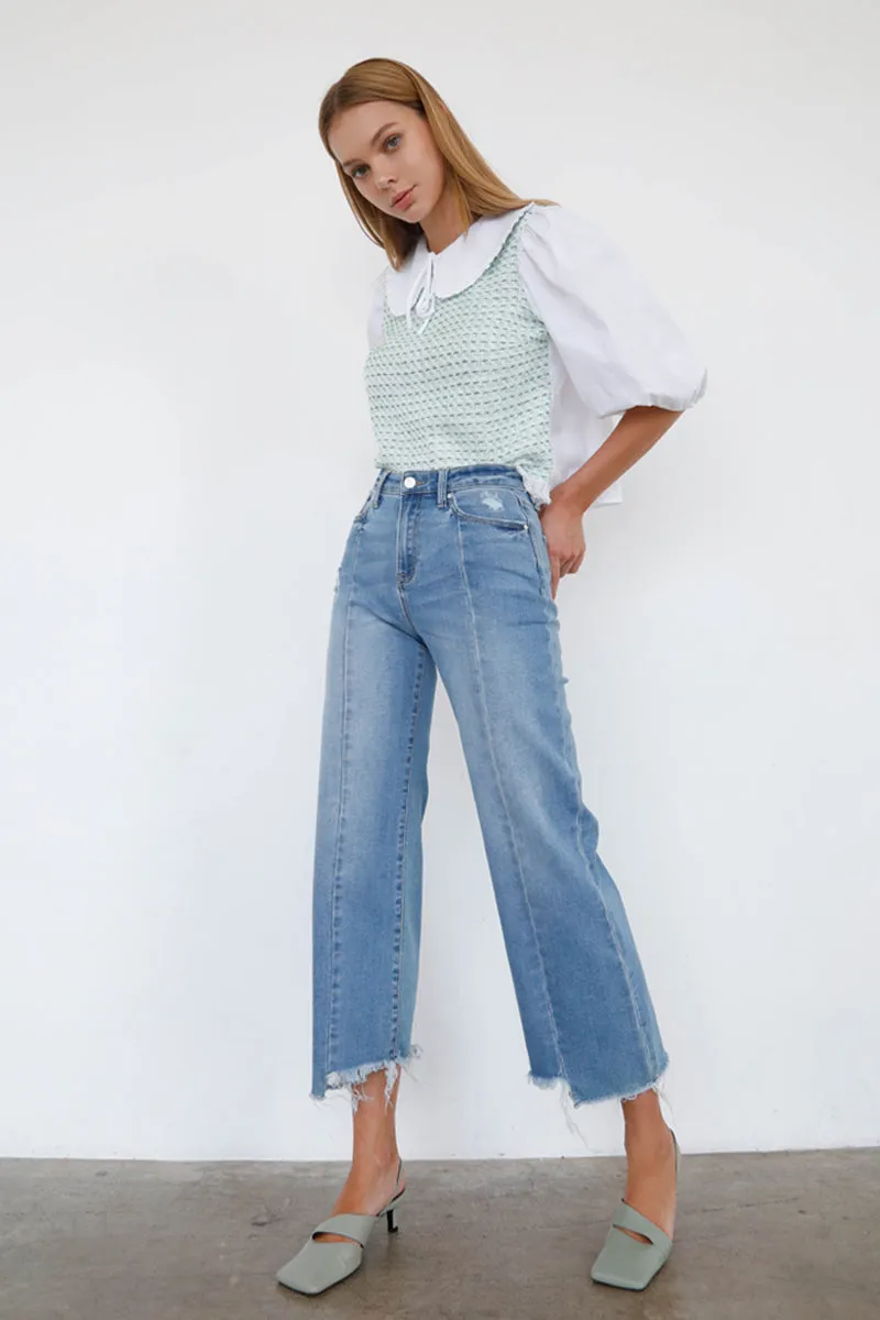 High Rise Wide Leg Angle Jeans