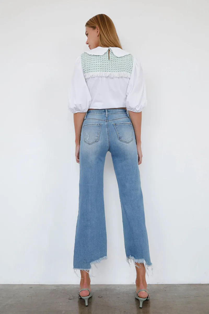 High Rise Wide Leg Angle Jeans