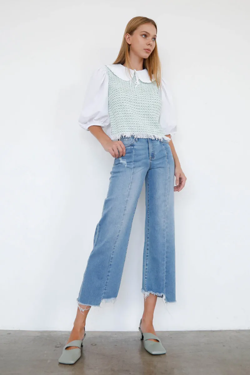 High Rise Wide Leg Angle Jeans