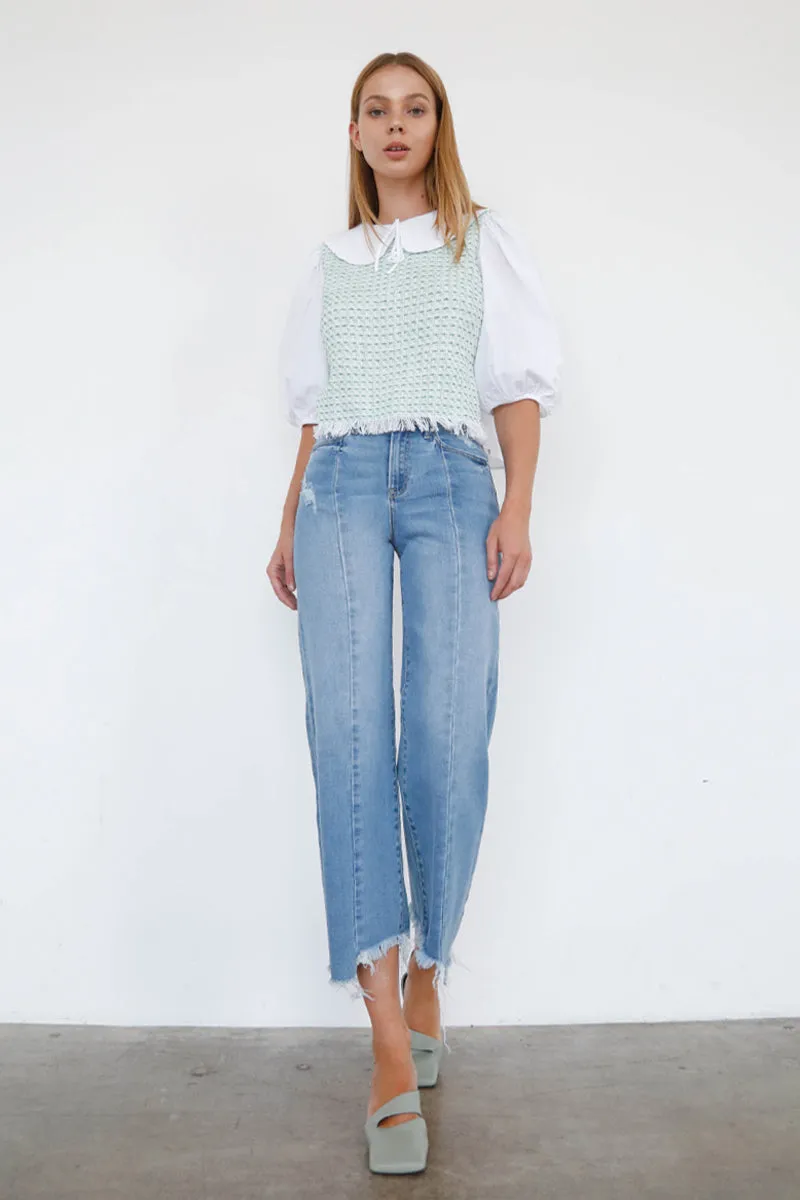 High Rise Wide Leg Angle Jeans
