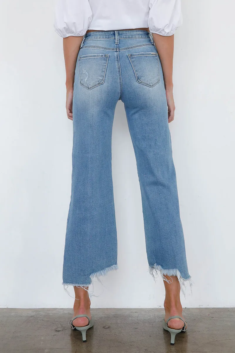 High Rise Wide Leg Angle Jeans