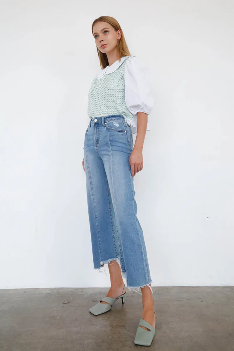High Rise Wide Leg Angle Jeans