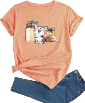 J&DHUASHA Women's Plus Size T-Shirt Short Sleeve Crewneck Graphic Tees Casual Summer Printed Tops