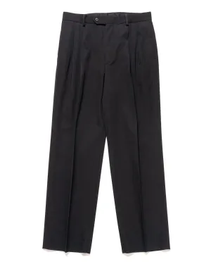 Light Wool Max Gabardine Two-Tuck Slacks Black