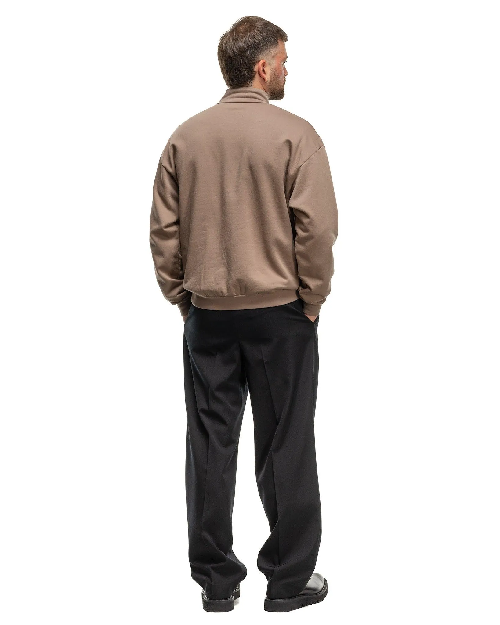 Light Wool Max Gabardine Two-Tuck Slacks Black