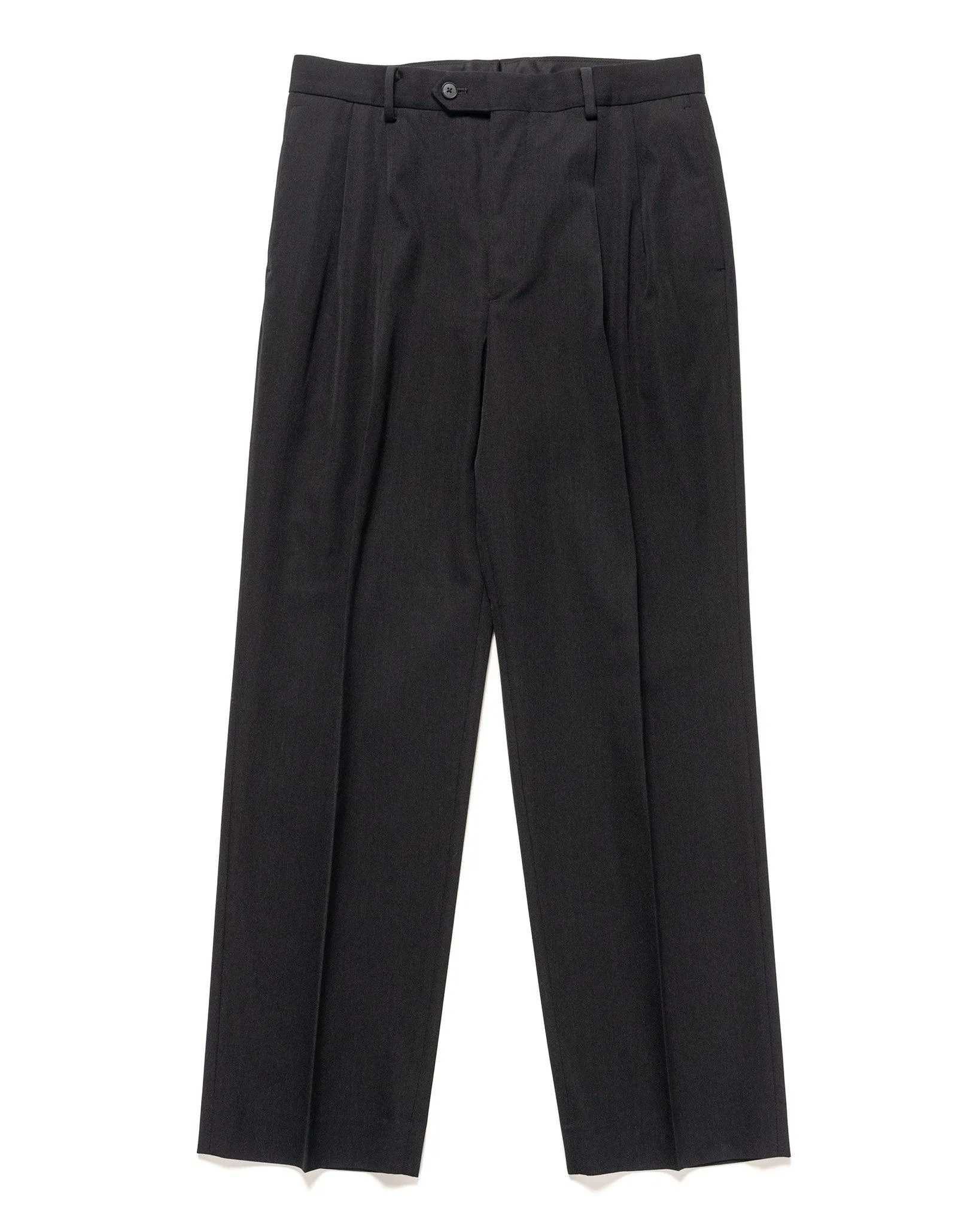 Light Wool Max Gabardine Two-Tuck Slacks Black