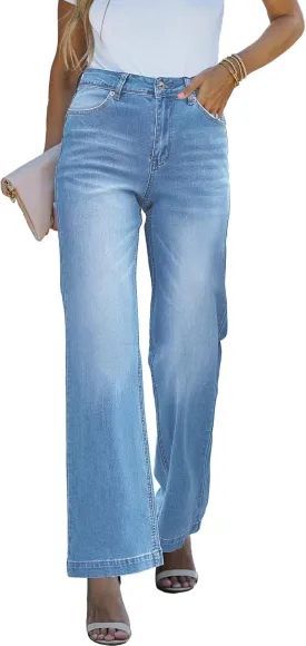 luvamia Wide Leg Jeans for Women Distressed Baggy High Waisted 90s Jeans Stretchy Denim Pants Trendy