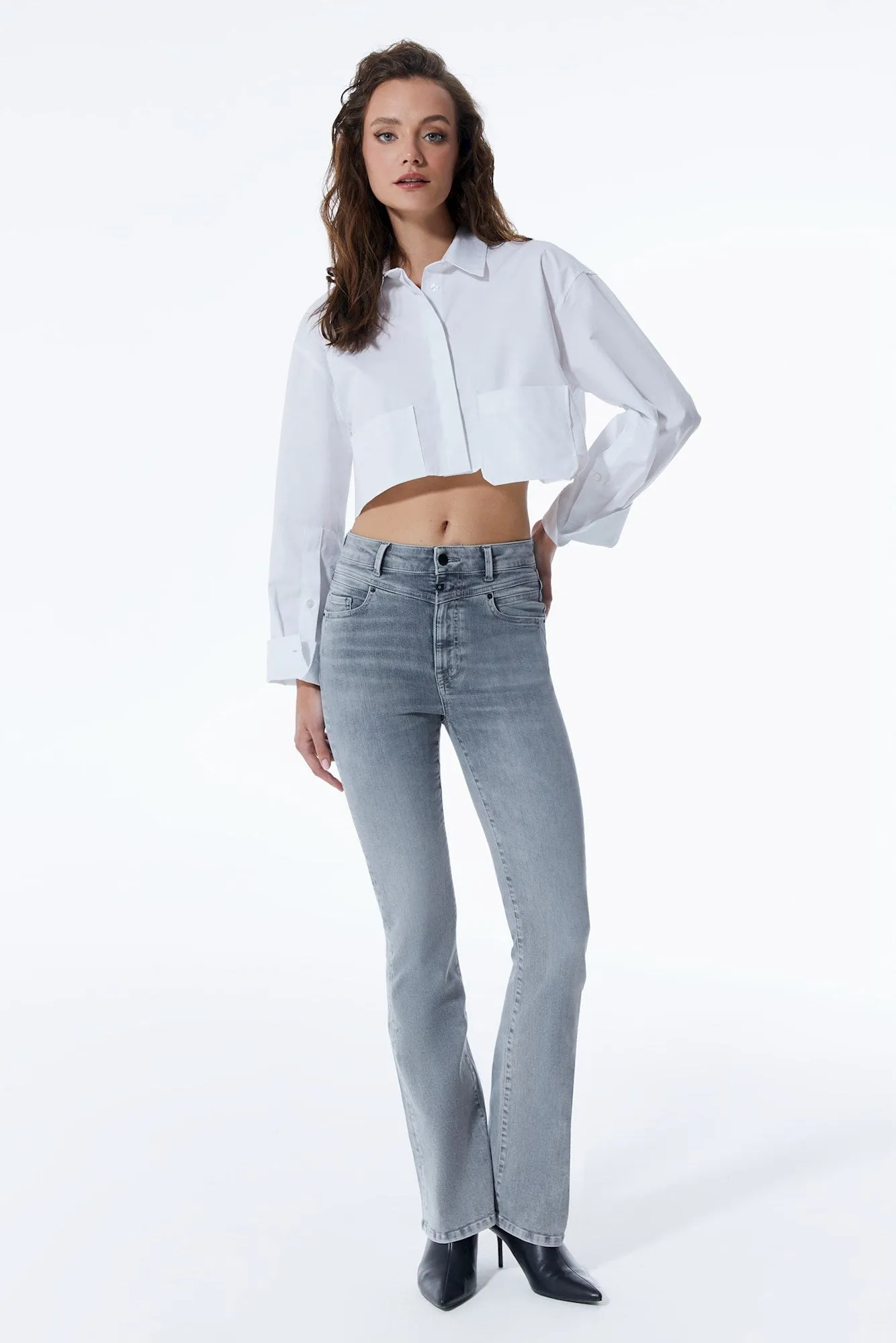 Matilda Ultra High Waist 5 Pocket Jeans Grey VT