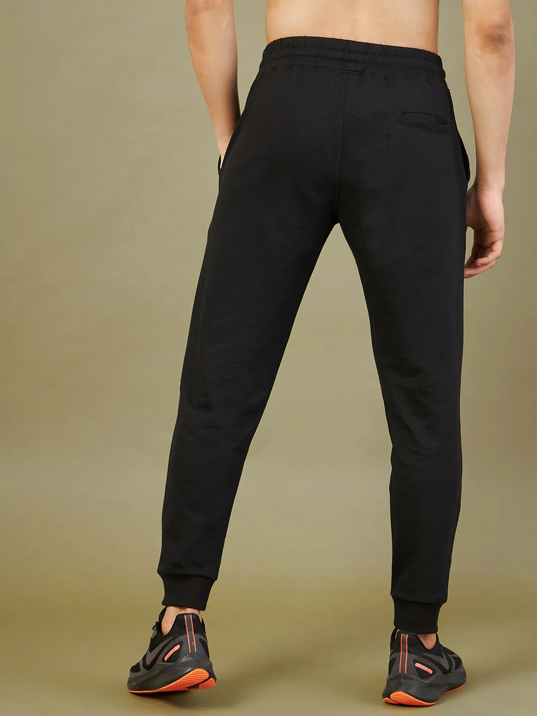 Men's Black Cactus Embroidery Joggers - LYUSH-MASCLN