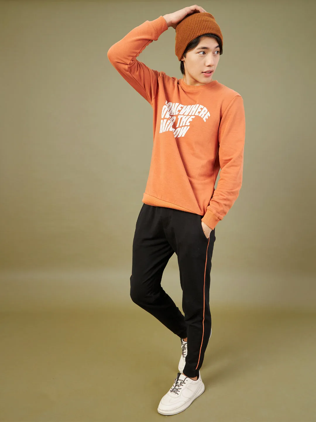 Men's Black Contrast Piping Joggers - LYUSH-MASCLN
