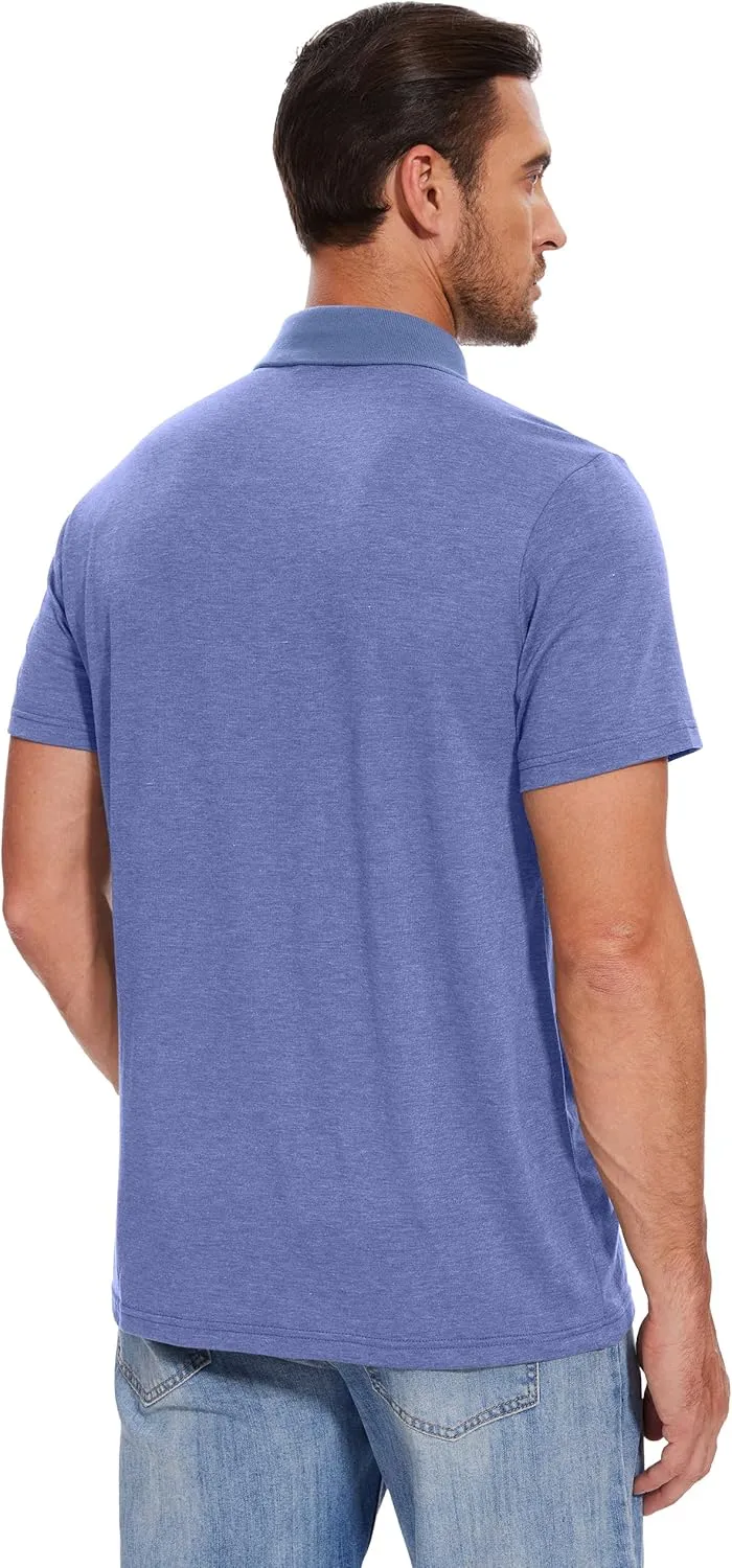 Men's Casual Polo Shirts Short Sleeve Summer Shirts Classic Collared Golf Shirt