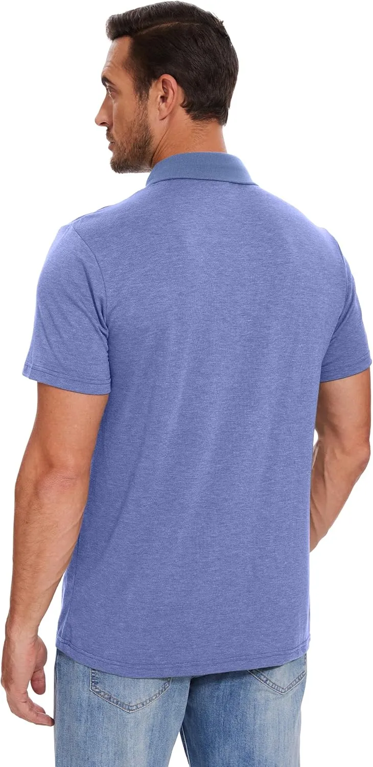 Men's Casual Polo Shirts Short Sleeve Summer Shirts Classic Collared Golf Shirt