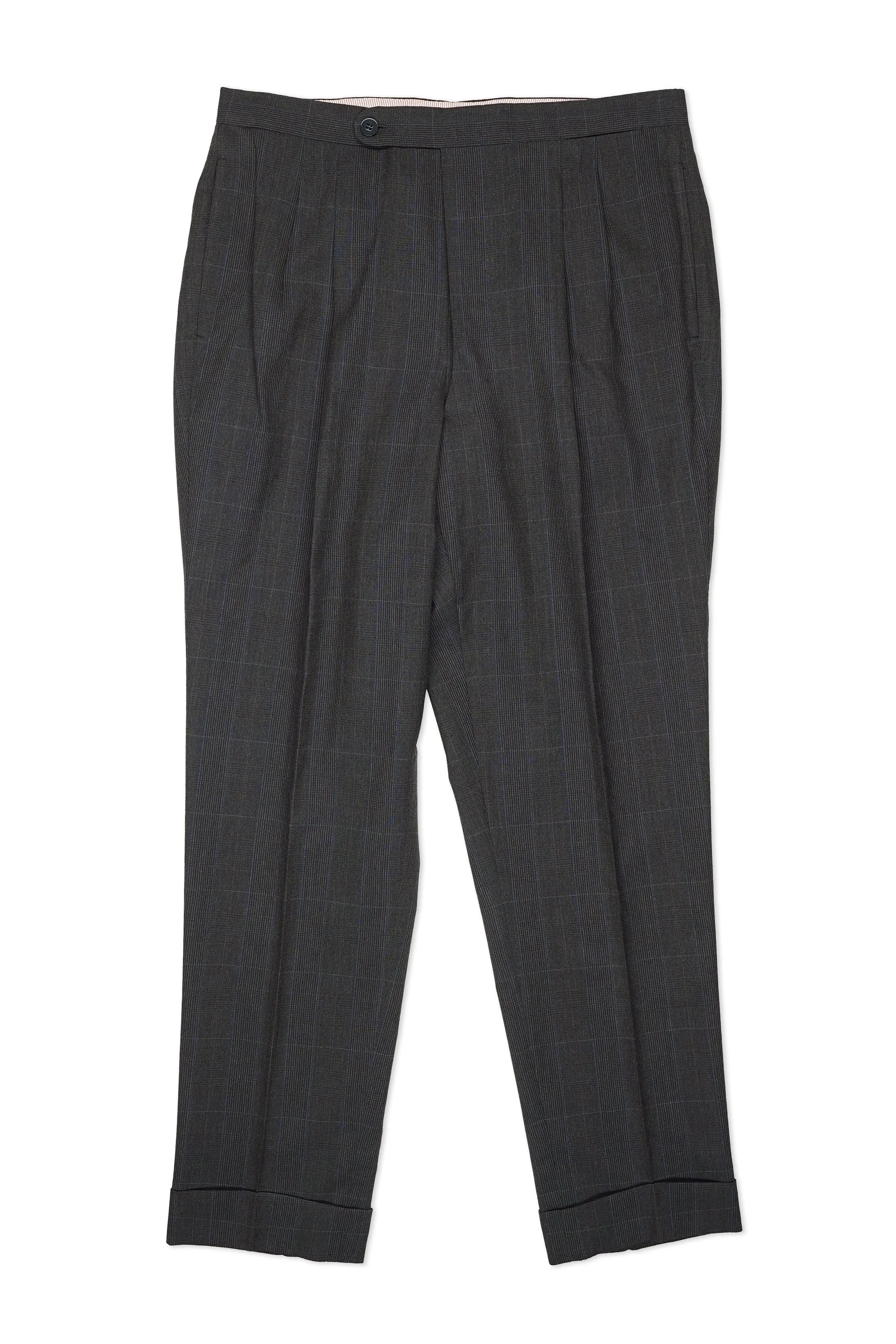 Musella Dembech Grey with Red/Blue Check Wool Three Piece Suit