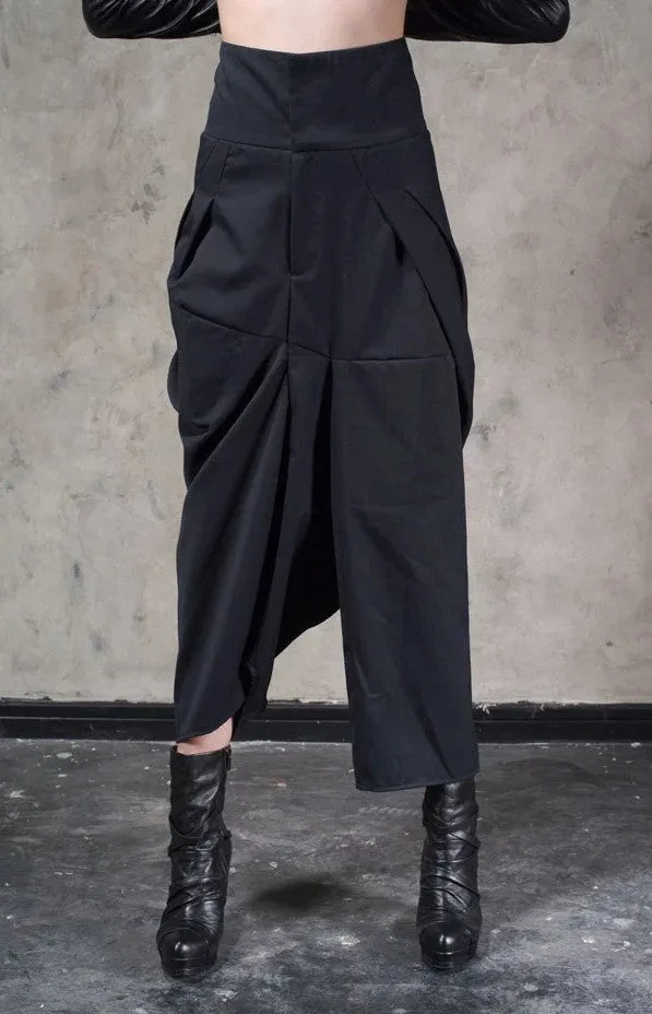 Original Design High Waist Wide Leg Culottes Big Crotch Harem Pants