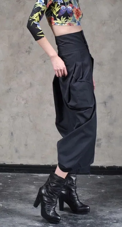 Original Design High Waist Wide Leg Culottes Big Crotch Harem Pants