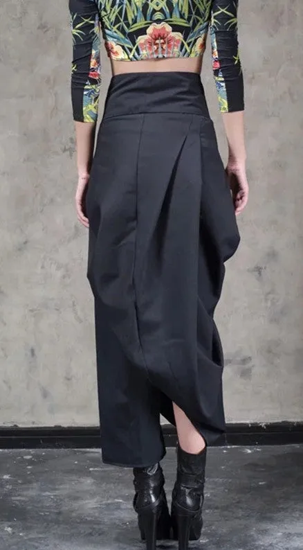 Original Design High Waist Wide Leg Culottes Big Crotch Harem Pants