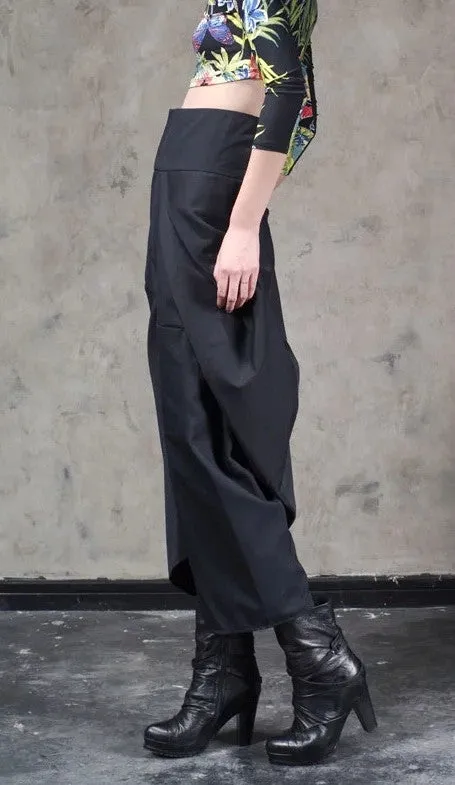 Original Design High Waist Wide Leg Culottes Big Crotch Harem Pants