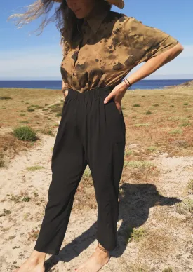 PANTS LOOSE ELASTIC BLACK PLAIN