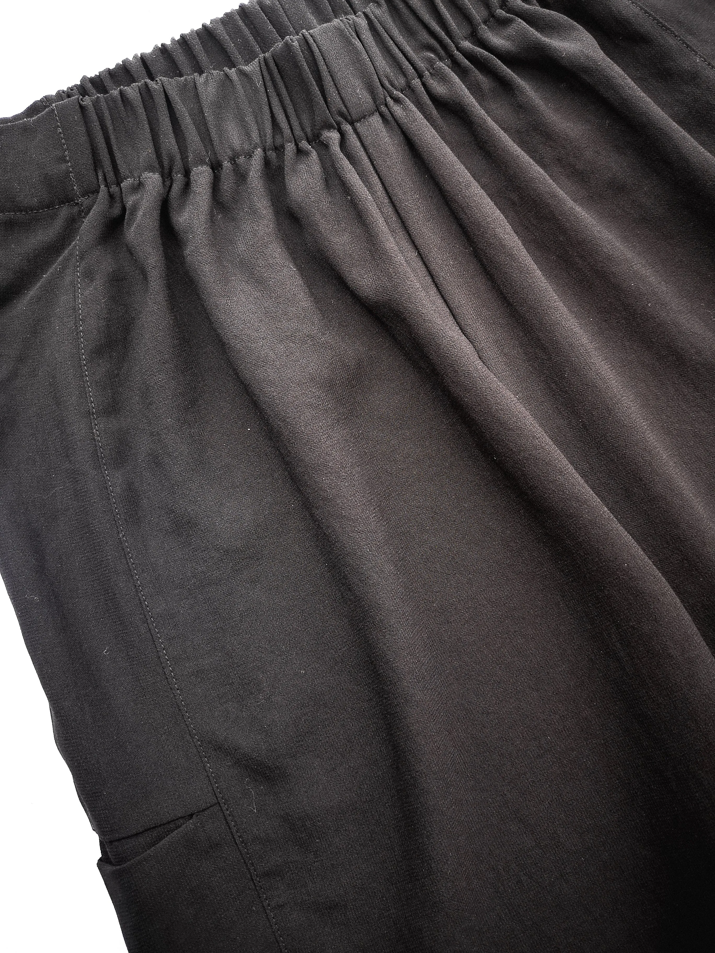 PANTS LOOSE ELASTIC BLACK PLAIN