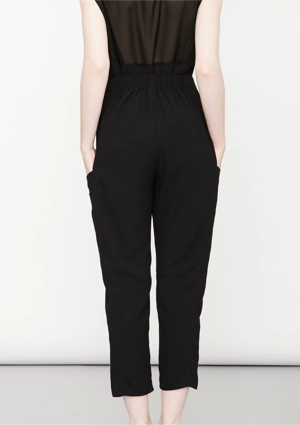 PANTS LOOSE ELASTIC BLACK PLAIN