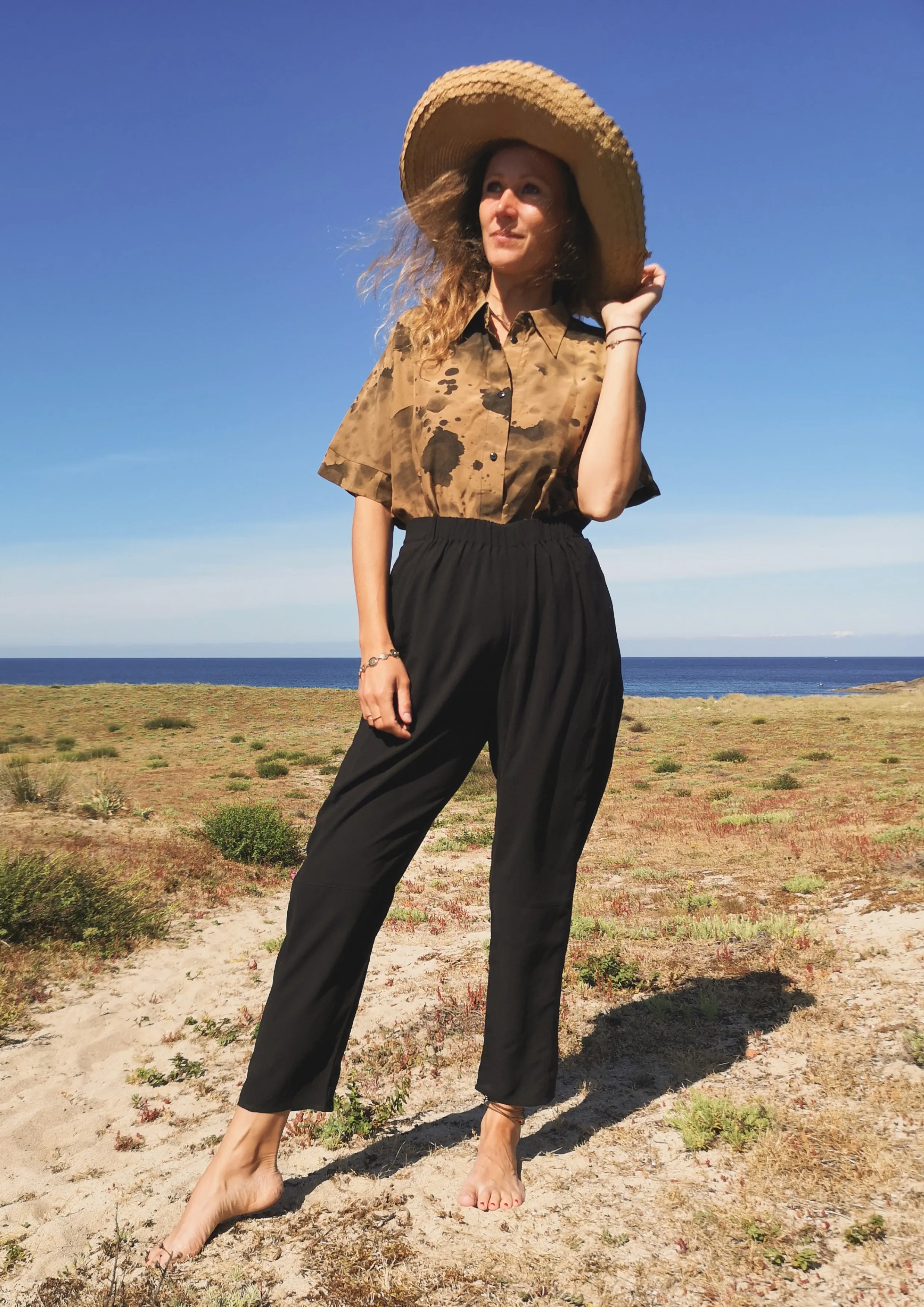 PANTS LOOSE ELASTIC BLACK PLAIN