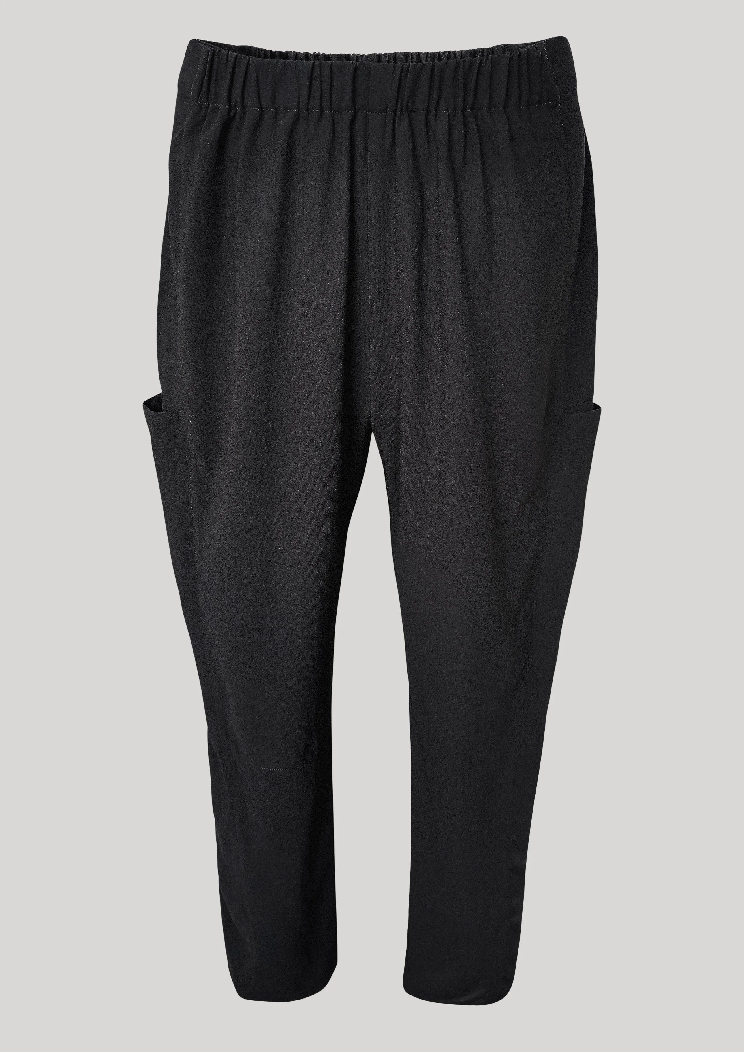 PANTS LOOSE ELASTIC BLACK PLAIN