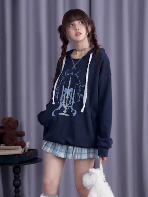 Printed hooded long sleeve casual sweatshirt【s0000010690】
