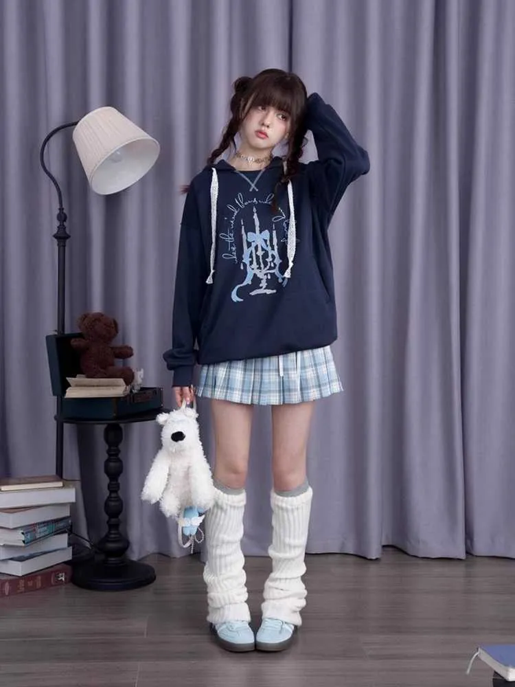 Printed hooded long sleeve casual sweatshirt【s0000010690】